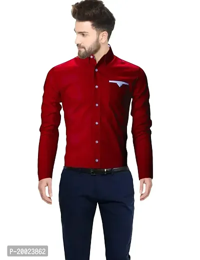 parth fashion Hub Men's Cotton Plain Casual Full Sleeve Regular Fit Shirt