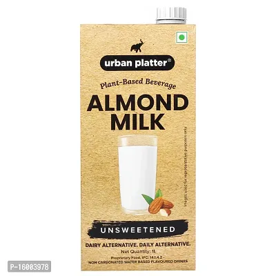 Urban Platter Almond Milk, 1 Litre [Unsweetened, Dairy-free, Vegan]-thumb0