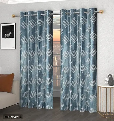 Digital Printed Door Curtain Eyelet Fitting Polyester Fabric Light Filtering inches - Set of 1 pcs by B P Sine Star Size 7 Feets (84 X 48 Inches)-thumb0