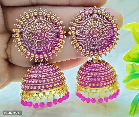 Fancy Brass Earrings For Women-thumb0