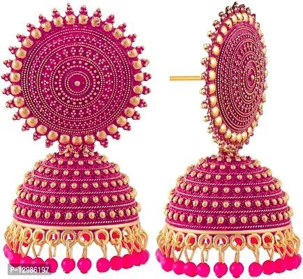 Pretty Multicoloured Alloy Jhumkas Earrings For Women-thumb0