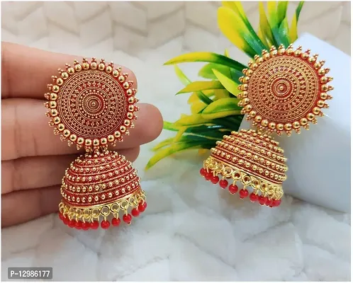 Pretty Multicoloured Brass Jhumkas Earrings For Women-thumb0