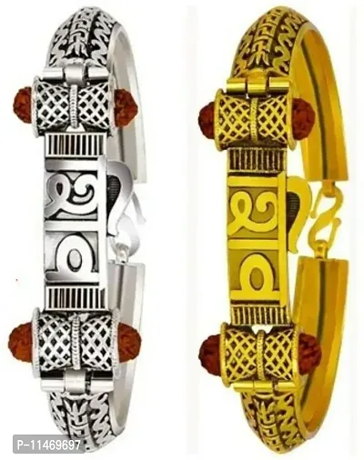 Elegant Brass Kada Bracelet For Men Pack Of 2-thumb0