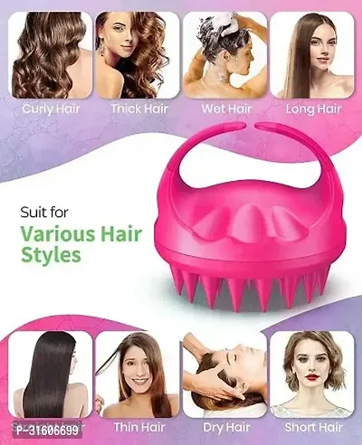 Hair Scalp Massager Shampoo Brush with Soft Silicone Bristles for Hair Care, Head Relaxation-thumb0