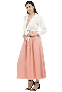 Fashionable Milkyway Maxi Dress with Shrug for Women (Light Pink_Large)-thumb2