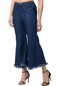 Fashion Women's Loose Fit Dark t Blue Jeans-thumb1