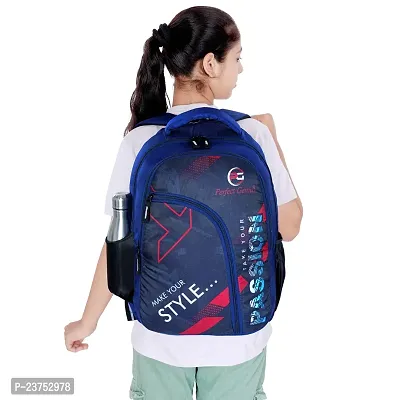 School Bags For Men Women Boys  Girls School College Teens Students Bag Backpack (Navy Blue)-thumb2