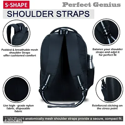 School Bags For Men Women Boys  Girls School College Teens Students Bag Backpack (Black)-thumb4