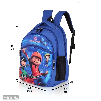 Unisex Medium 21 L Backpack Kids Cartoon Stylish Casual/Picnic/Tuition/School Backpack for Child (3-9 Yrs) Boys Team 614 R-Blue-thumb3