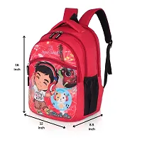 Unisex Medium 21 L Backpack Kids Cartoon Stylish Casual/Picnic/Tuition/School Backpack for Child (3-9 Yrs) Rock On 614 Red-thumb1