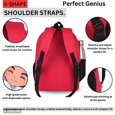 Unisex Medium 21 L Backpack Kids Cartoon Stylish Casual/Picnic/Tuition/School Backpack for Child (3-9 Yrs) Rock On 614 Red-thumb4
