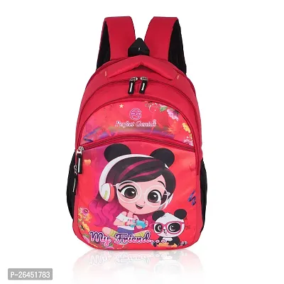Unisex Medium 21 L Backpack Kids Cartoon Stylish Casual/Picnic/Tuition/School Backpack for Child (3-9 Yrs) My Friend 614 Red