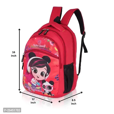 Unisex Medium 21 L Backpack Kids Cartoon Stylish Casual/Picnic/Tuition/School Backpack for Child (3-9 Yrs) My Friend 614 Red-thumb2