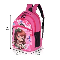 Unisex Medium 21 L Backpack Kids Cartoon Stylish Casual/Picnic/Tuition/School Backpack for Child (3-9 Yrs) Pretty  Girl 614 Pink-thumb1