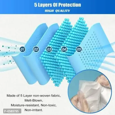 3ply Surgical Disposable Non Woven Fabric Mask With 3 Layer Protection and With Comfortable (Blue) Surgical Mask.-thumb4
