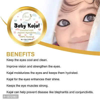 Organic Skivila Baby Kajal-100% Chemical Freenbsp;nbsp;(Natural Black, 8 gm)-thumb3