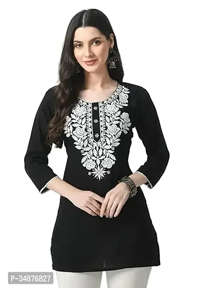 Beautiful Rayon Chikankari Embroidery Short Kurta for Women-thumb0