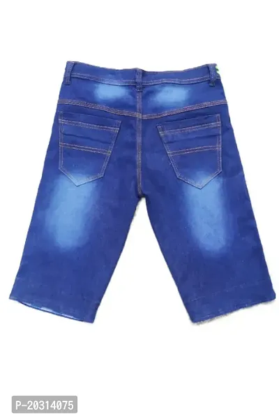 Stylish Blue Denim Denim Capri For Men-thumb2