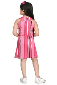Stylish Pink Cotton Blend A-Line Dress For Girl-thumb1