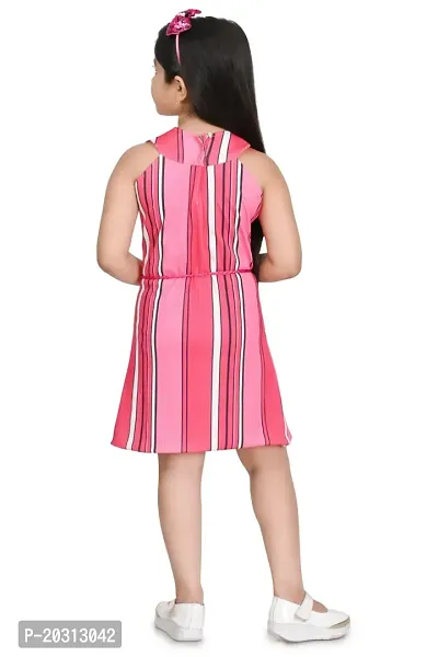 Stylish Pink Cotton Blend A-Line Dress For Girl-thumb2