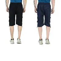 Stylish Multicoloured Cotton Cotton Capri For Men Pack Of 2-thumb1