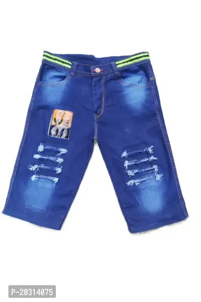 Stylish Blue Denim Denim Capri For Men