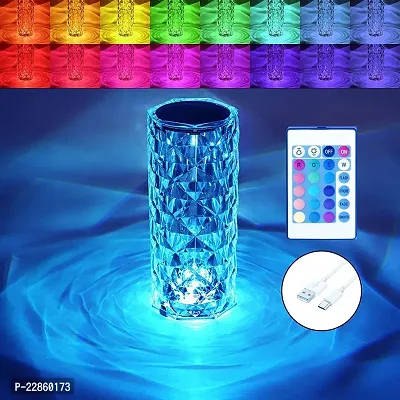 MISHTI Crystal Lamp,16 Color Changing Rose Crystal Diamond Table Lamp,USB Rechargeable Touch Bedside Lamp Night Light with Remote Control, for Bedroom Living Room Party Dinner Deacute;cor-thumb0