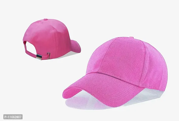 Shopper52 Men Boys Stylish Baseball Adjustable Pain Cap (Pink-Blue)-thumb2