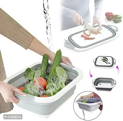 ATHRZ Foldable Collapsible 3-in-1 Chopping Board, Vegetable Fruit Wash and Drain Sink Storage Basket - 3in1CHOP-thumb3