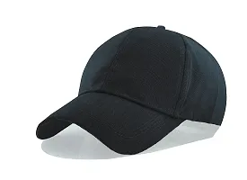 Shopper52 Men Boys Stylish Baseball Adjustable Plain Cap (Black-Brown)-thumb4