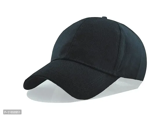 Shopper52 Men Boys Stylish Baseball Adjustable Plain Cap (Black-Brown)-thumb5