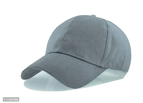 Shopper52 Men Boys Stylish Baseball Adjustable Cap (Grey)-thumb2