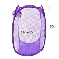 Shopper 52 Easy Laundry Clothes Flexible Hamper Bag with Side Pocket Net Laundry Bag Laundry Basket Set of 1 pcs- ESYLNDYBG-thumb3
