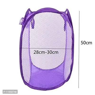 Shopper 52 Easy Laundry Clothes Flexible Hamper Bag with Side Pocket Net Laundry Bag Laundry Basket Set of 1 pcs- ESYLNDYBG-thumb4