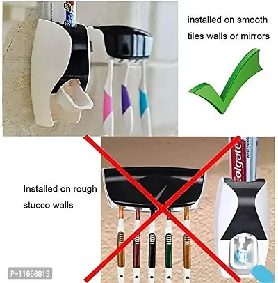 shopper 52.com Automatic Toothpaste Dispenser with Tooth Brush Holder for Home and Bathroom (Multicolour, 16x10.5x7.6 cm)-thumb4