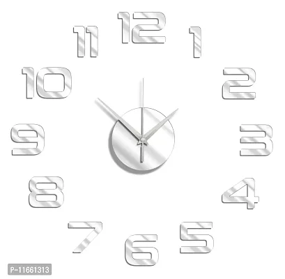 ATHRZ 52 3D DIY Acrylic Wall Clock Sticker - Home Office Decor (Covering Area : 30cm x 30cm , Silver ) - AL002S-30CM-N11-thumb5