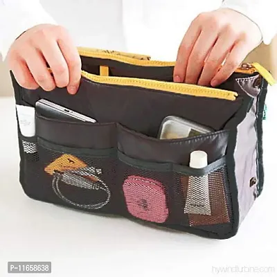 Multi Functional Pouch Cosmetic Bags Makeup Bag Storage Travel Bag Handbag Mp3 Phone Cosmetic Book Storage Purse - TRHDBGBR (Grey)-thumb3