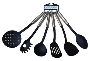 shopper 52.com Silicone Plastic Multicolour Cooking Utensil Set - Spatula, Mixing & Slotted Spoon, Ladle, Pasta Fork Server, Drainer Kitchen Tool Set-thumb2