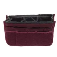 Multi Functional Pouch Cosmetic Bags Makeup Bag Storage Travel Bag Handbag Mp3 Phone Cosmetic Book Storage Purse - TRHDBGBR (Maroon)-thumb1