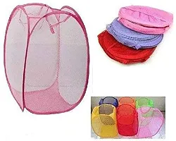 Shopper 52 Nylon Mesh Dirty Clothes Laundry Basket, Bag for Storage of Toys & Clothes-thumb2