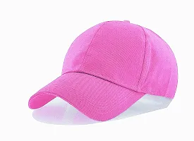 Shopper52 Men Boys Stylish Baseball Adjustable Pain Cap (Pink-Blue)-thumb3