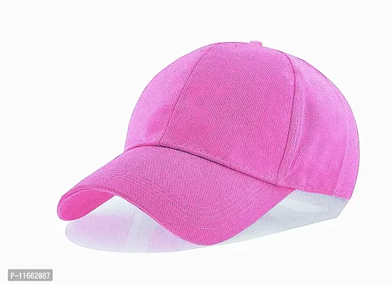 Shopper52 Men Boys Stylish Baseball Adjustable Pain Cap (Pink-Blue)-thumb4