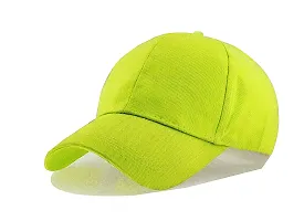 Shopper52 Men Boys Stylish Baseball Adjustable Plain Cap (Yellow-Red)-thumb3