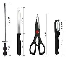 shopper 52.com Stainless Steel Kitchen Knife Knives Set with Knife Scissor 6 Piece Starter Set (Small, Multicolour) 7 Piece-thumb4