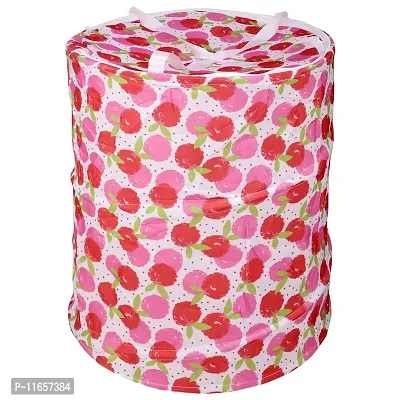 shopper 52.com shopper 52 Cotton Multipurpose Foldable and Collapsible Pop-Up Round Laundry Bag Basket with Zippered Lid (14x14x23-inches)-thumb4