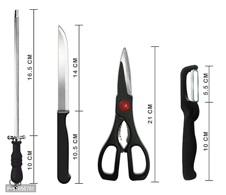 Shopper52 Premium Stainless Steel Kitchen Knife Set (8-Pieces) with Scissor Peeler  Knives Sharper - HKNIFE-thumb4