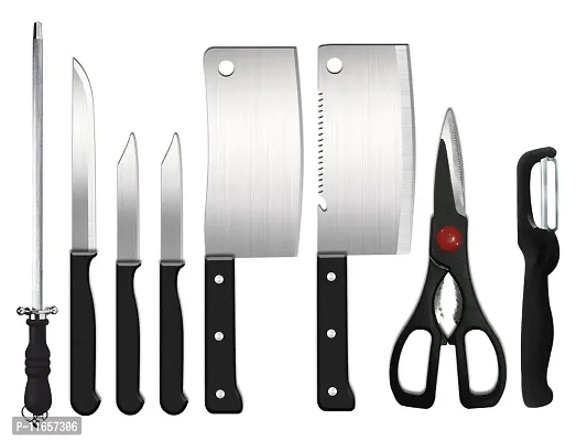 ATHRZ Premium Stainless Steel Kitchen Knife Set (8-Pieces) with Scissor Peeler  Knives Sharper - HKNIFE