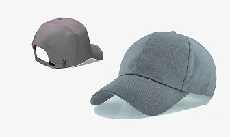 Shopper52 Men Boys Stylish Baseball Adjustable Pain Cap (Pink-Grey)-thumb2