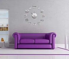 ATHRZ 52 3D DIY Acrylic Wall Clock Sticker - Home Office Decor (Covering Area : 30cm x 30cm , Silver ) - AL002S-30CM-N11-thumb3