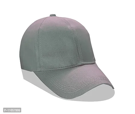 Shopper52 Men Boys Stylish Baseball Adjustable Cap (Grey)-thumb3